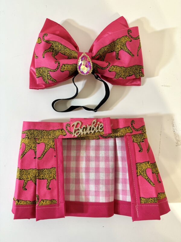 CCCREW Bespoke Pink Leopard print skirt & bow